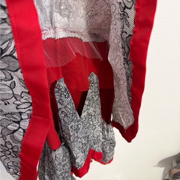 Anna Molinari  vintage 1940 Scarlet and Charcoal Maxi Dress - Picture 2 of 6